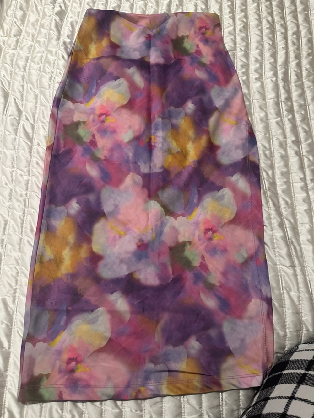 Urban Outfitters Purple and Pink Floral Pencil Skirt